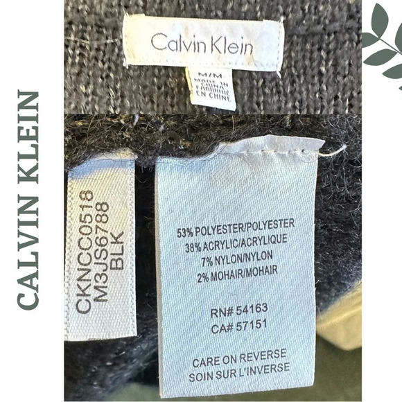 Calvin Klein Women’s Sequin Black Long Sleeve Crew Neck Sweater size Medium - Picture 7 of 7
